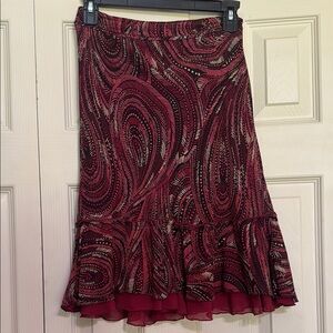 Bohemian Y2K silk skirt